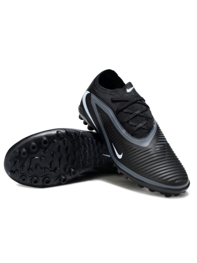 Unisex Nike Phantom 6 Elite Low TF Artificial Turf Low-Tops Football Shoes - Black/Charcoal Gray/White