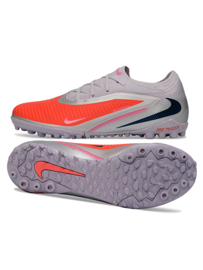 Unisex Nike Phantom 6 Elite Low TF Artificial Turf Low-Tops Football Shoes - Pink/Fiery Coral/Sleek Grey