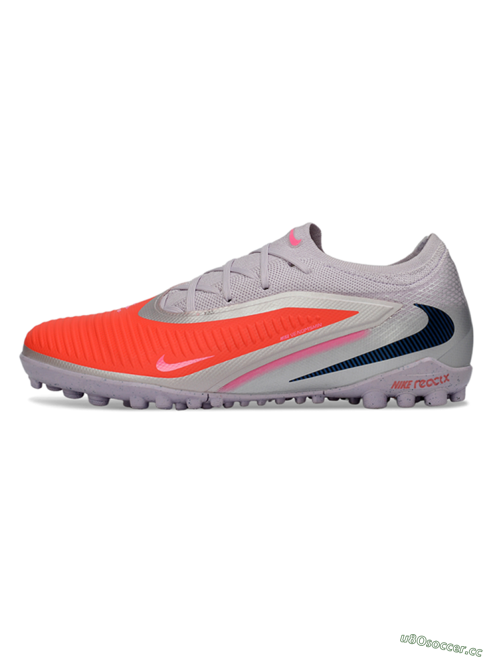 Unisex Nike Phantom 6 Elite Low TF Artificial Turf Low-Tops Football Shoes - Pink/Fiery Coral/Sleek Grey 0