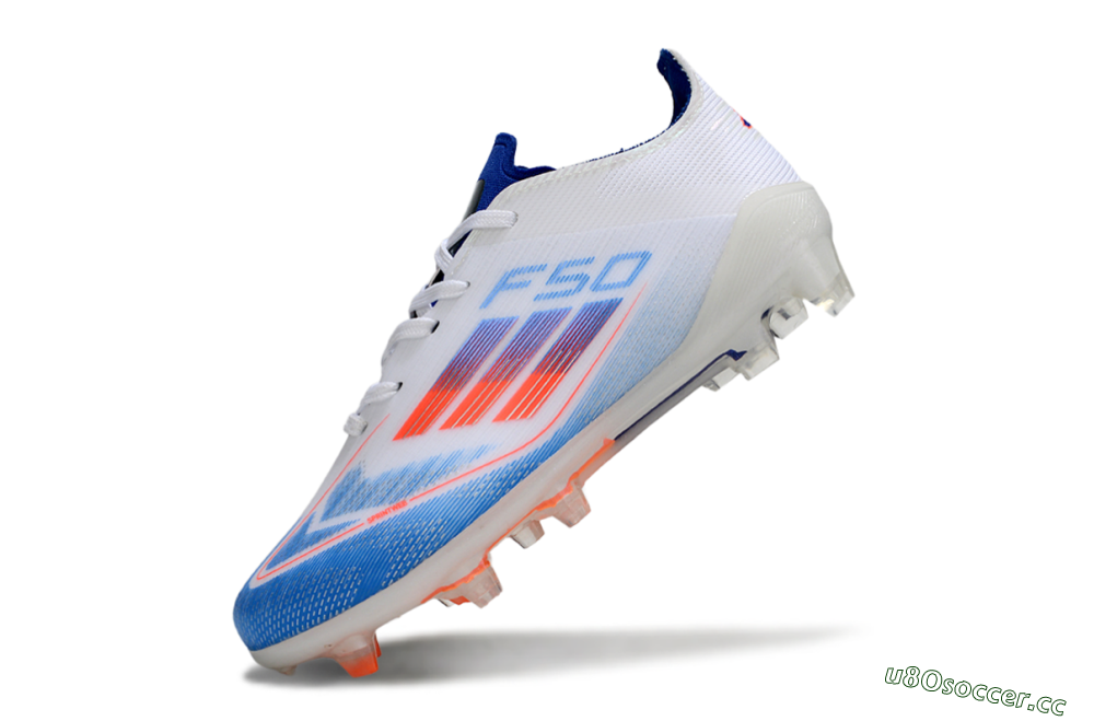 Kids Adidas F50 Elite FG Firm Ground Low-Tops Football Boots - Blue/Electric Blue/White 4