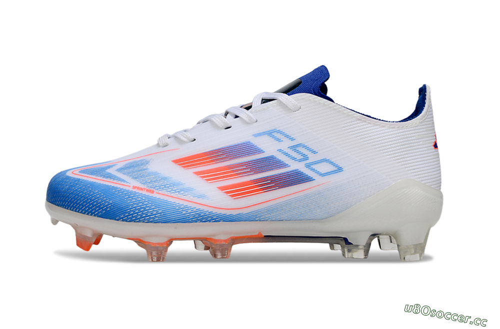 Kids Adidas F50 Elite FG Firm Ground Low-Tops Football Boots - Blue/Electric Blue/White 2