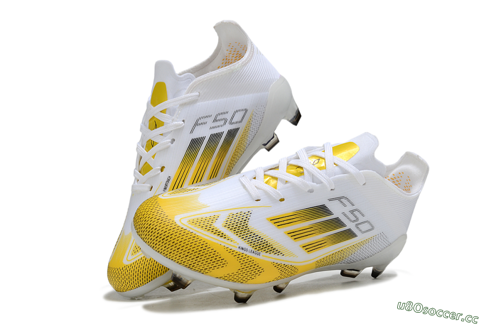 Kids Adidas F50 Elite FG Firm Ground Low-Tops Football Boots - White/Bright Yellow/White 0