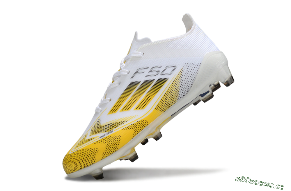 Kids Adidas F50 Elite FG Firm Ground Low-Tops Football Boots - White/Bright Yellow/White 4