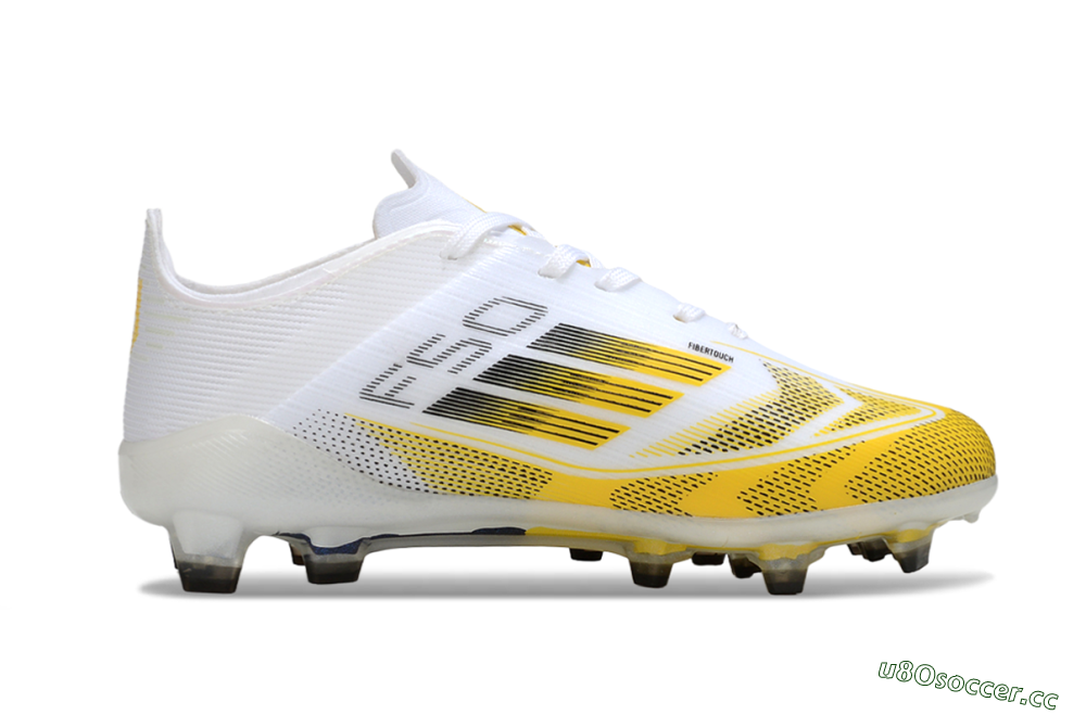 Kids Adidas F50 Elite FG Firm Ground Low-Tops Football Boots - White/Bright Yellow/White 6