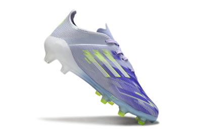 Kids Adidas F50 Elite AG Artificial Grass Low-Tops Football Boots - Purple/Lime Green/Light Blue