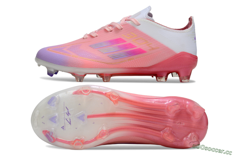 Kids Adidas F50 Elite FG Firm Ground Low-Tops Football Boots - Pink/Pastel Dream/Sunset Glow 1