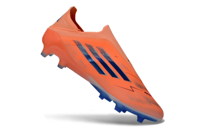 Men's Adidas F50 Elite Laceless AG Artificial Grass Low-Tops Football Boots - Orange/Electric Blue/Neon Orange