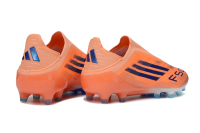 Men's Adidas F50 Elite Laceless AG Artificial Grass Low-Tops Football Boots - Orange/Electric Blue/Neon Orange