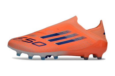 Men's Adidas F50 Elite Laceless AG Artificial Grass Low-Tops Football Boots - Orange/Electric Blue/Neon Orange