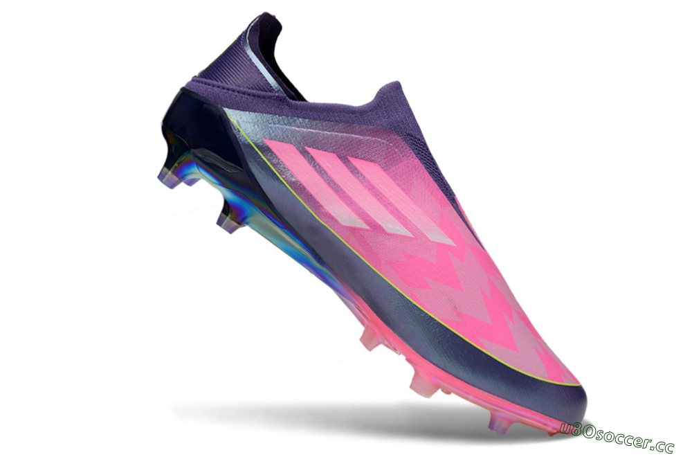 Men's Adidas F50 Elite Laceless AG Artificial Grass Low-Tops Football Boots - Purple/Electric Pink/Radiant Yellow 5