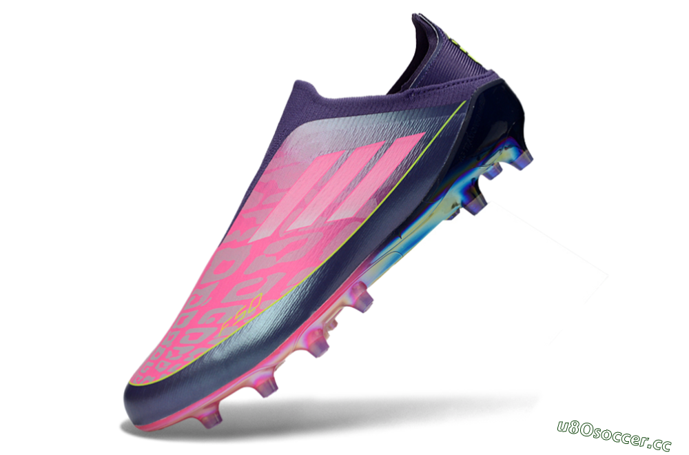 Men's Adidas F50 Elite Laceless AG Artificial Grass Low-Tops Football Boots - Purple/Electric Pink/Radiant Yellow 6