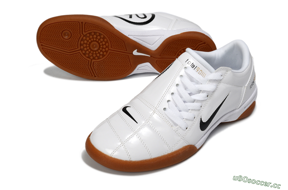 Men's Nike Total 90 III IC Indoor & Futsal Low-Tops Football Shoes - White/Classic Black/Amber Brown 3