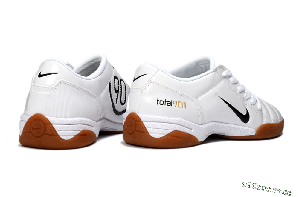 Men's Nike Total 90 III IC Indoor & Futsal Low-Tops Football Shoes - White/Classic Black/Amber Brown 7