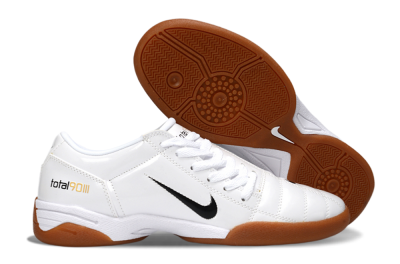 Men's Nike Total 90 III IC Indoor & Futsal Low-Tops Football Shoes - White/Classic Black/Amber Brown