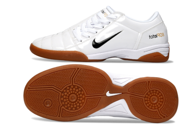 Men's Nike Total 90 III IC Indoor & Futsal Low-Tops Football Shoes - White/Classic Black/Amber Brown