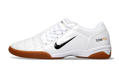 Men's Nike Total 90 III IC Indoor & Futsal Low-Tops Football Shoes - White/Classic Black/Amber Brown