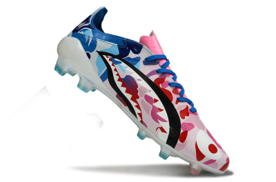 Unisex Adidas F50 Elite FG Firm Ground Low-Tops Football Boots - Pink/Blush Pink/Blue Ocean