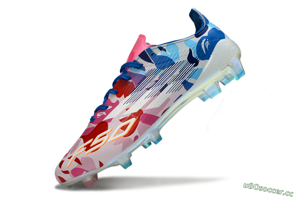 Unisex Adidas F50 Elite FG Firm Ground Low-Tops Football Boots - Pink/Blush Pink/Blue Ocean 6