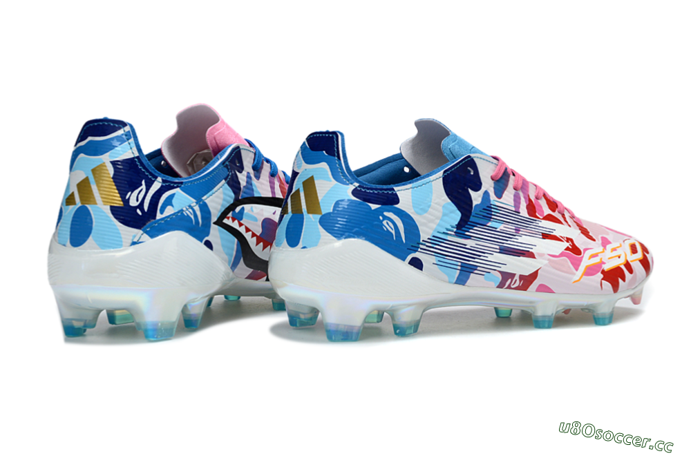 Unisex Adidas F50 Elite FG Firm Ground Low-Tops Football Boots - Pink/Blush Pink/Blue Ocean 7