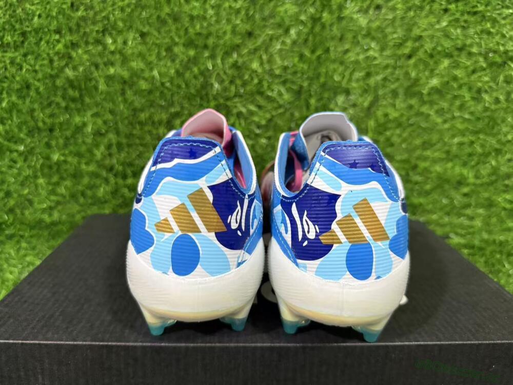 Unisex Adidas F50 Elite FG Firm Ground Low-Tops Football Boots - Pink/Blush Pink/Blue Ocean