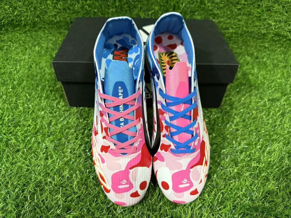 Unisex Adidas F50 Elite FG Firm Ground Low-Tops Football Boots - Pink/Blush Pink/Blue Ocean
