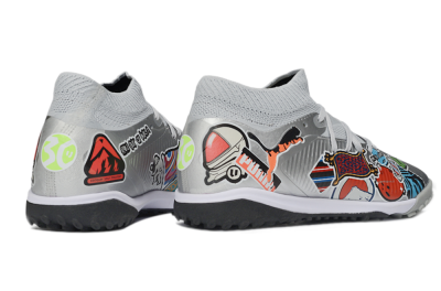 Men's Puma Future 8 Ultimate TF Artificial Turf Low-Tops Football Shoes - Grey/Urban Grey/Graphic Black