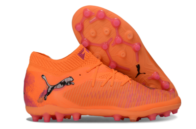 Men's Puma Future 8 Ultimate MG Multi Ground Low-Tops Football Boots - Orange/Neon Orange/Pink Blast