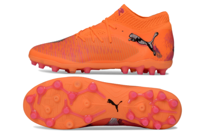 Men's Puma Future 8 Ultimate MG Multi Ground Low-Tops Football Boots - Orange/Neon Orange/Pink Blast
