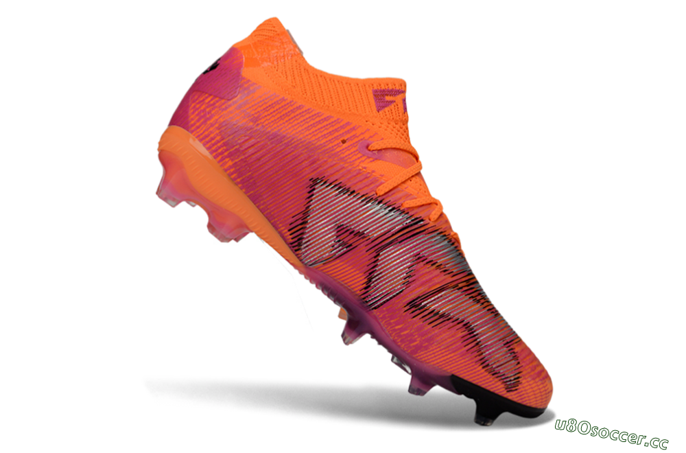 Men's Puma Future 8 Ultimate FG Firm Ground Low-Tops Football Boots - Orange/Sunset Blaze/Crimson Canvas 4