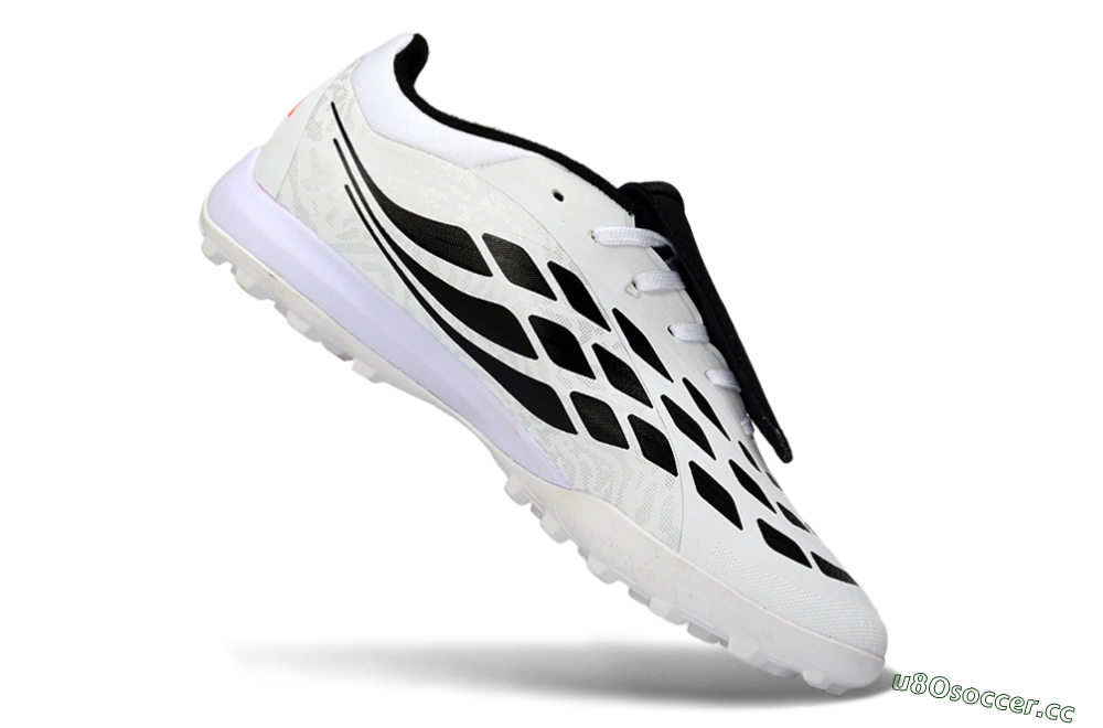 Men's Adidas Predator 26 Elite Fold-Over Tongue TF Artificial Turf Low-Tops Football Shoes - White/Neon Orange/Fuchsia Pink 4