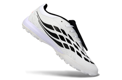 Men's Adidas Predator 26 Elite Fold-Over Tongue TF Artificial Turf Low-Tops Football Shoes - White/Neon Orange/Fuchsia Pink