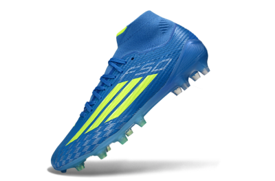 Men's Adidas F50 Elite Mid FG Firm Ground High-Tops Football Boots - Blue/Vibrant Blue/Electric Green