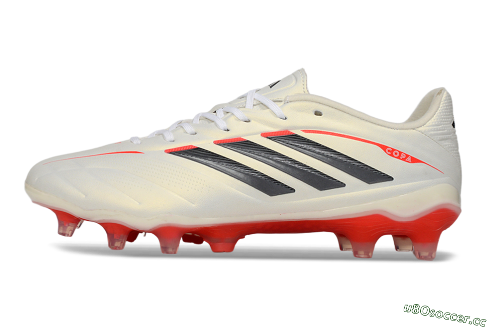 Men's Adidas Copa Pure 2 FG Firm Ground Low-Tops Football Boots - White/Crimson Red/Jet Black 0