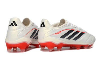 Men's Adidas Copa Pure 2 FG Firm Ground Low-Tops Football Boots - White/Crimson Red/Jet Black