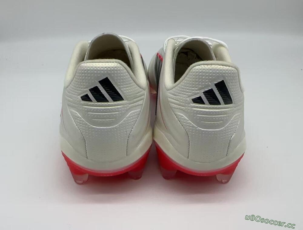 Men's Adidas Copa Pure 2 FG Firm Ground Low-Tops Football Boots - White/Crimson Red/Jet Black