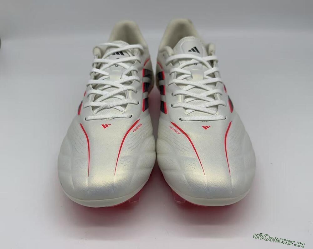 Men's Adidas Copa Pure 2 FG Firm Ground Low-Tops Football Boots - White/Crimson Red/Jet Black