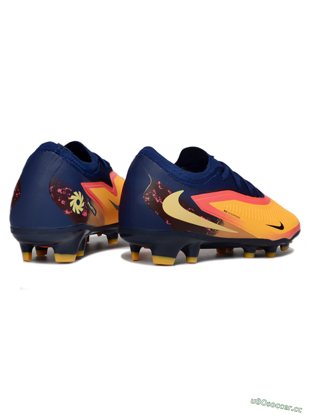 Unisex Nike Phantom 6 Elite Low FG Firm Ground Low-Tops Football Boots - Orange/Navy Blue/Crimson Red 6