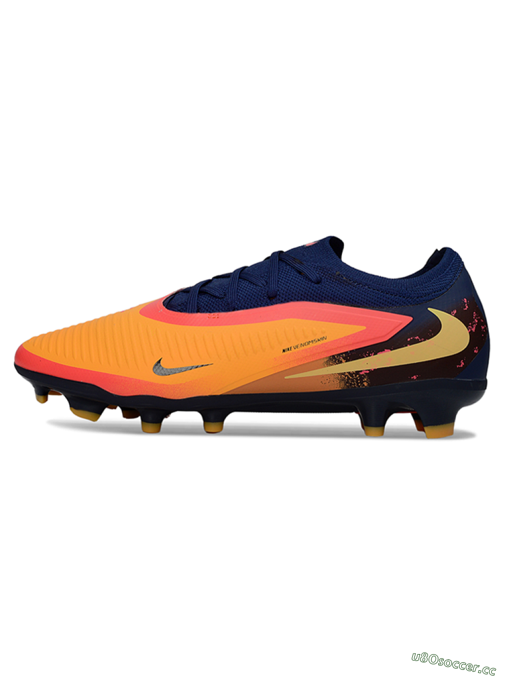 Unisex Nike Phantom 6 Elite Low FG Firm Ground Low-Tops Football Boots - Orange/Navy Blue/Crimson Red 0
