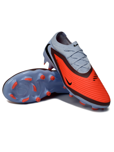 Unisex Nike Phantom 6 Elite Low FG Firm Ground Low-Tops Football Boots - Orange/Sky Blue/Brick Red