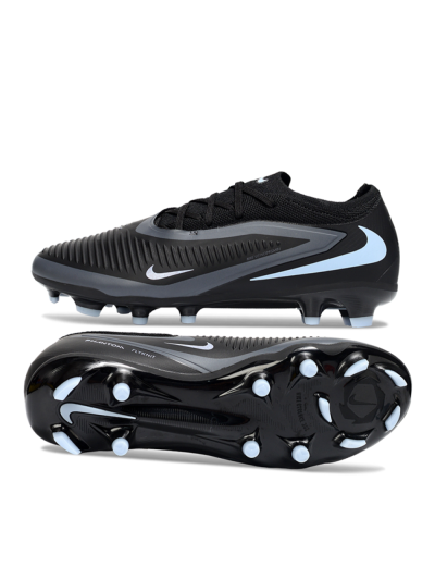 Unisex Nike Phantom 6 Elite Low FG Firm Ground Low-Tops Football Boots - Black/Cool Gray/Light Blue