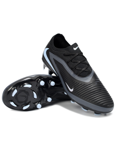 Unisex Nike Phantom 6 Elite Low FG Firm Ground Low-Tops Football Boots - Black/Cool Gray/Light Blue