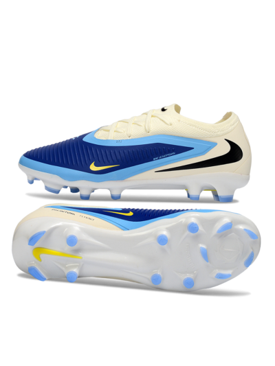 Unisex Nike Phantom 6 Elite Low FG Firm Ground Low-Tops Football Boots - Blue/Sky Blue/Cream