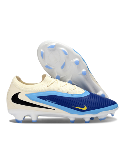 Unisex Nike Phantom 6 Elite Low FG Firm Ground Low-Tops Football Boots - Blue/Sky Blue/Cream
