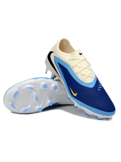 Unisex Nike Phantom 6 Elite Low FG Firm Ground Low-Tops Football Boots - Blue/Sky Blue/Cream