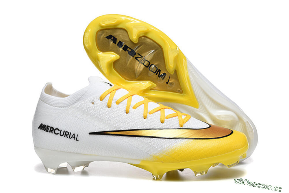 Men's Nike Air Zoom Mercurial Vapor 16 Elite FG Firm Ground Low-Tops Football Boots - Yellow/Bright Yellow/White 2