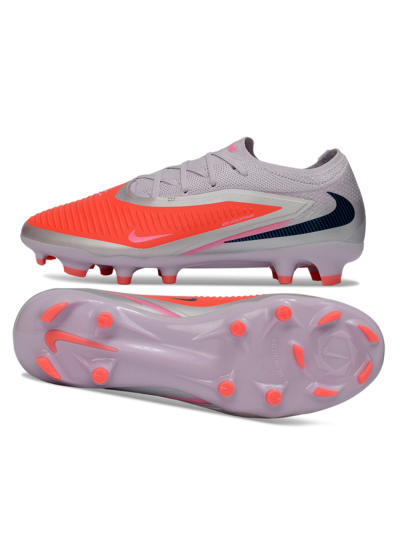 Unisex Nike Phantom 6 Elite Low FG Firm Ground Low-Tops Football Boots - Pink/Flame Pink/Sleek Gray