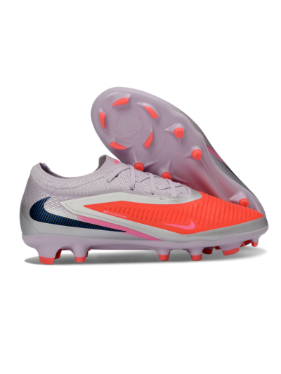 Unisex Nike Phantom 6 Elite Low FG Firm Ground Low-Tops Football Boots - Pink/Flame Pink/Sleek Gray