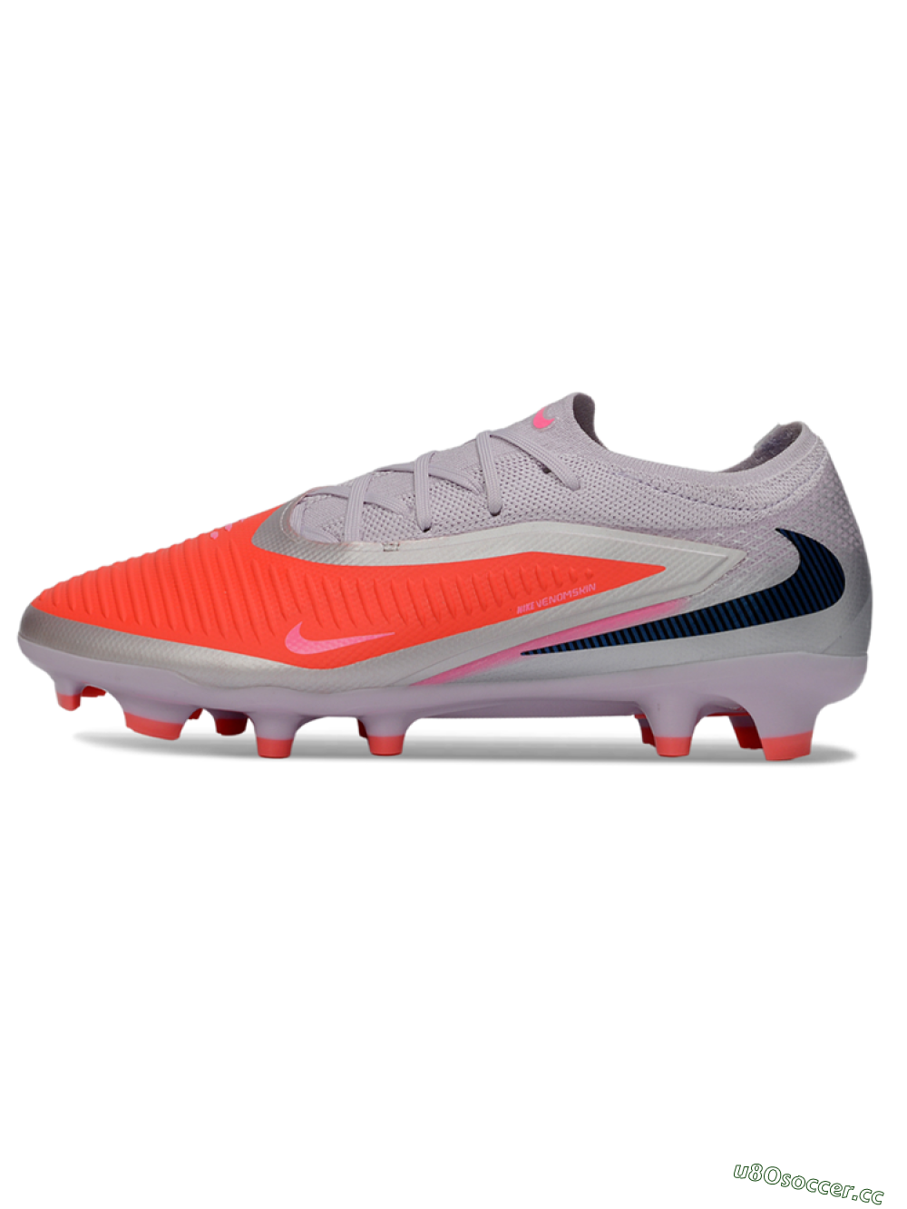 Unisex Nike Phantom 6 Elite Low FG Firm Ground Low-Tops Football Boots - Pink/Flame Pink/Sleek Gray 0