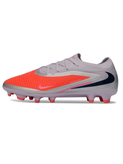 Unisex Nike Phantom 6 Elite Low FG Firm Ground Low-Tops Football Boots - Pink/Flame Pink/Sleek Gray