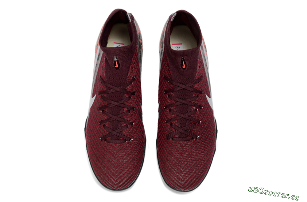 Unisex Nike Air Zoom Mercurial Superfly 10 Elite TF Artificial Turf High-Tops Football Shoes - Red/Berry Red/Black Leopard 4